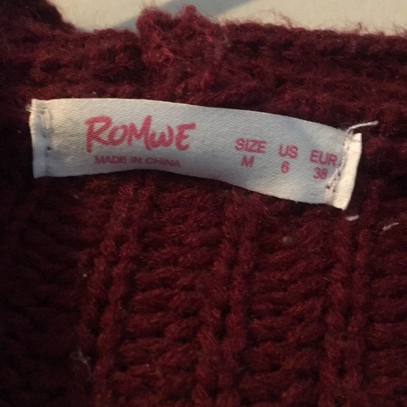 Romwe M crop top sweater knit. Burgundy - Picture 2 of 3